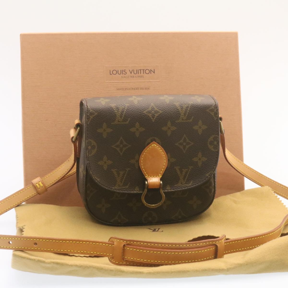 LOUIS VUITTON Monogram Saint Cloud PM Shoulder Bag M51244 LV Auth am343bV