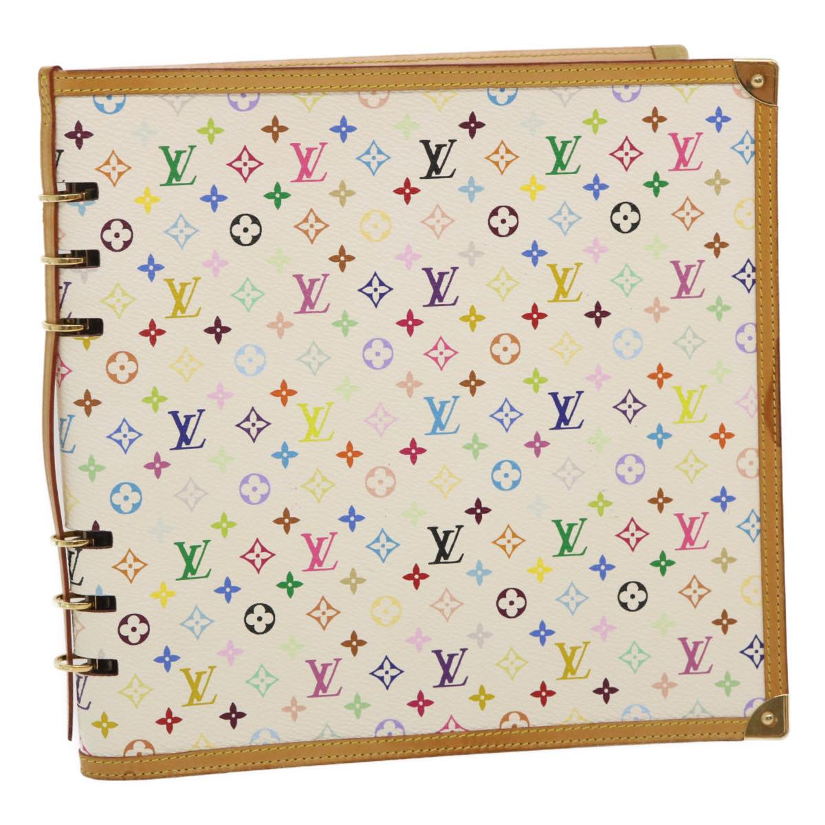 LOUIS VUITTON Monogram Multicolor Vendredi Note Cover Book White LV Auth am474bAV