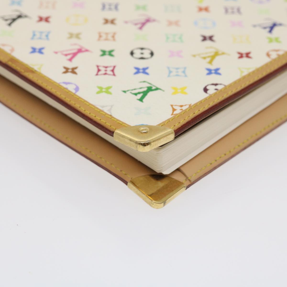 LOUIS VUITTON Monogram Multicolor Vendredi Note Cover Book White LV Auth am474bAV