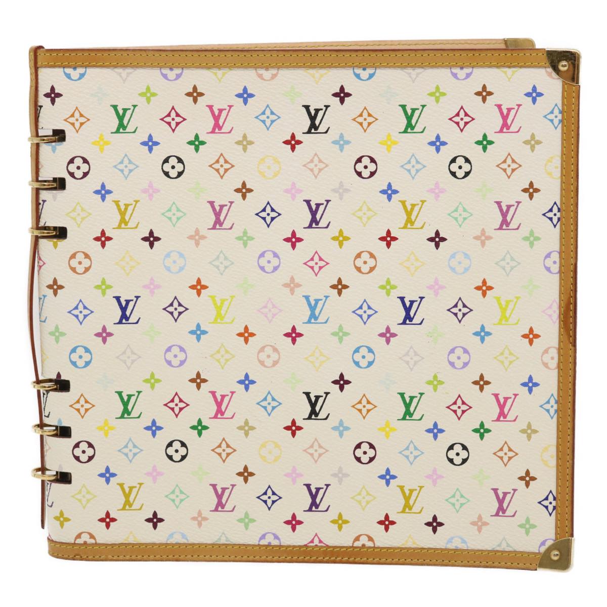 LOUIS VUITTON Monogram Multicolor Vendredi Note Cover Book White LV Auth am474bAV