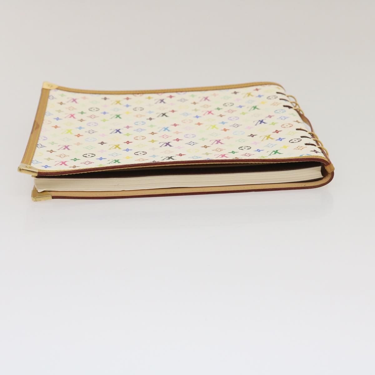 LOUIS VUITTON Monogram Multicolor Vendredi Note Cover Book White LV Auth am474bAV