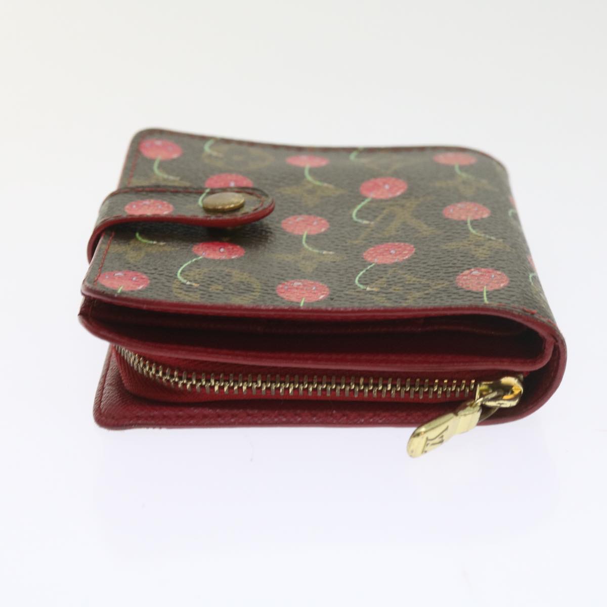 LOUIS VUITTON Monogram Cherry Compact Zip Bifold Wallet M95005 LV Auth bs10072