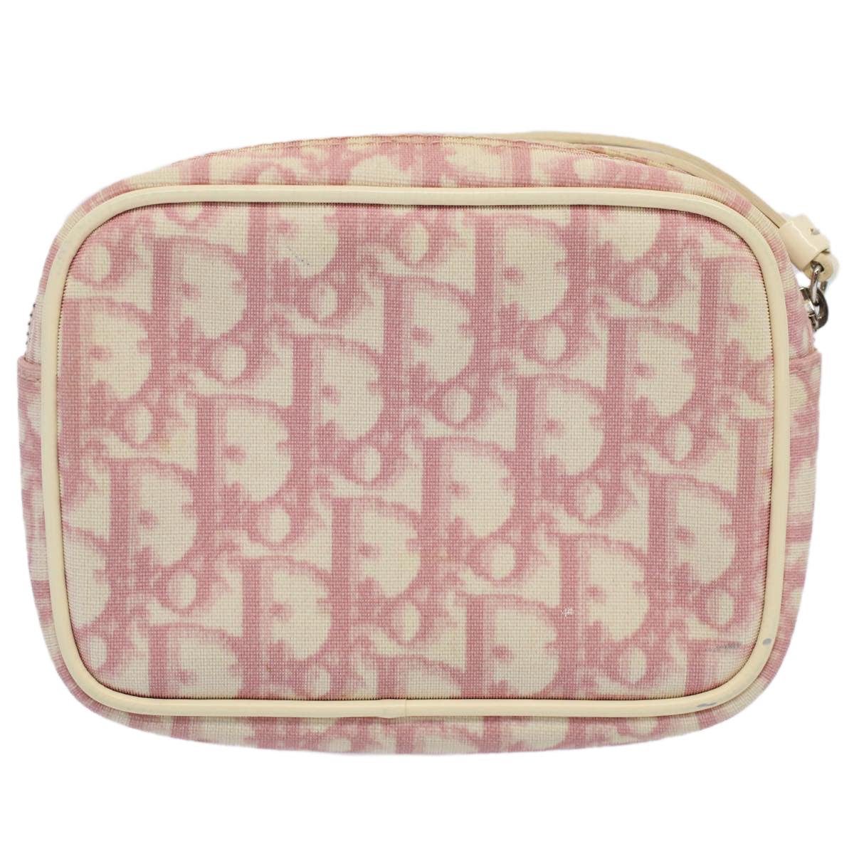 Christian Dior Trotter Canvas Pouch Pink Auth bs10148