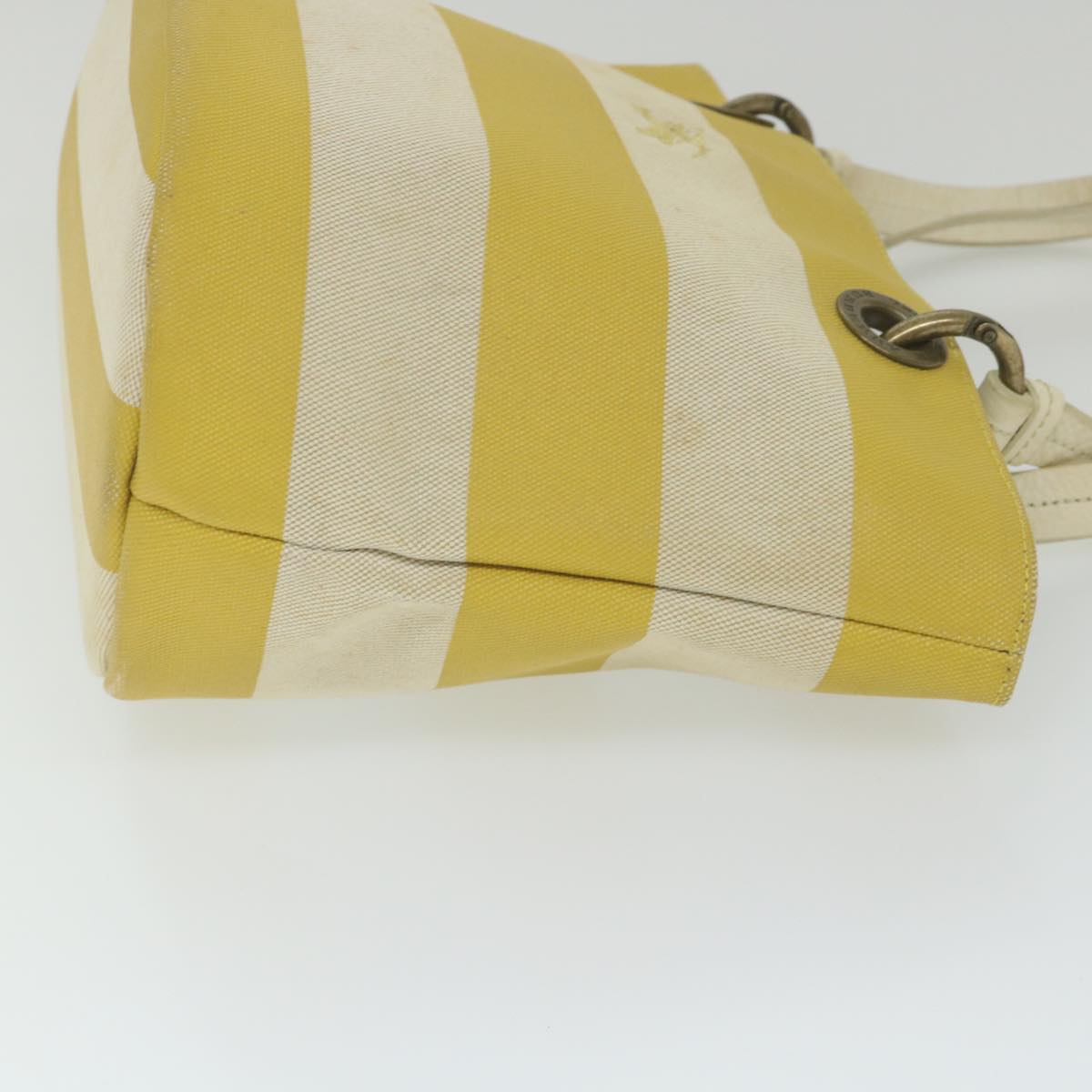 BURBERRY Blue Label Tote Bag Canvas Yellow Auth bs10173