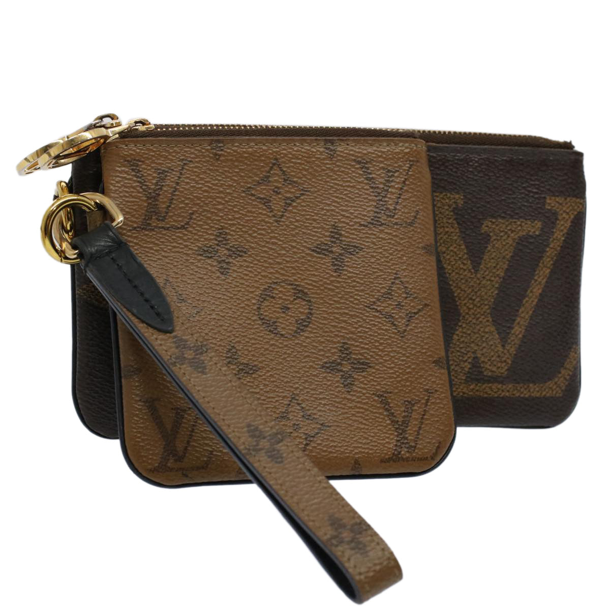 LOUIS VUITTON Monogram Giant Reverse Pochette Trio Pouch M68756 LV Auth bs10183