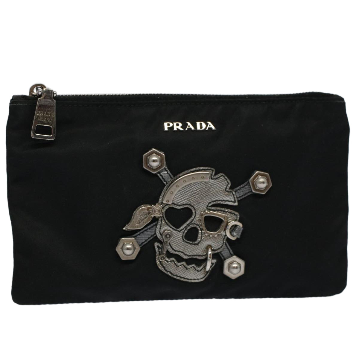 PRADA Pouch Nylon Black Auth bs10184