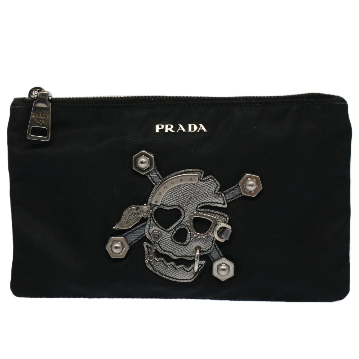 PRADA Pouch Nylon Black Auth bs10184