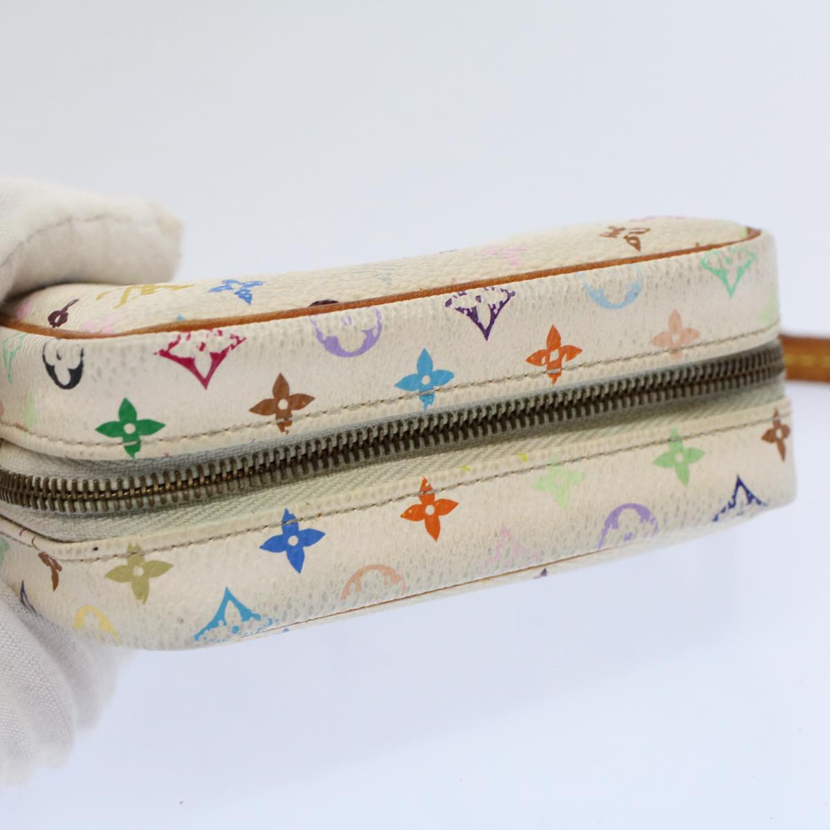 LOUIS VUITTON Monogram Multicolor Trousse Wapity Pouch White M58033 Auth bs10207