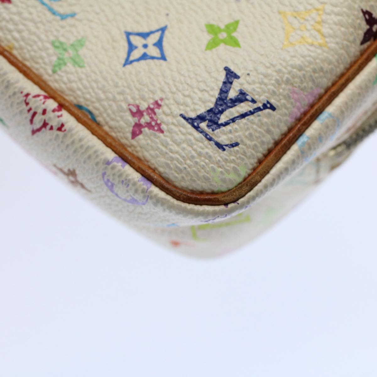 LOUIS VUITTON Monogram Multicolor Trousse Wapity Pouch White M58033 Auth bs10207