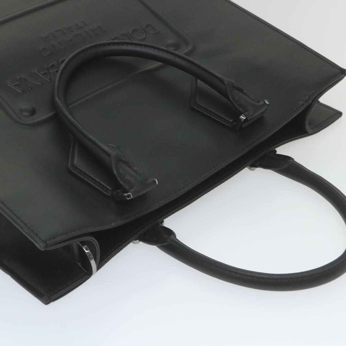 DOLCE&GABBANA Tote Bag Calf leather 2way Black Auth bs10232