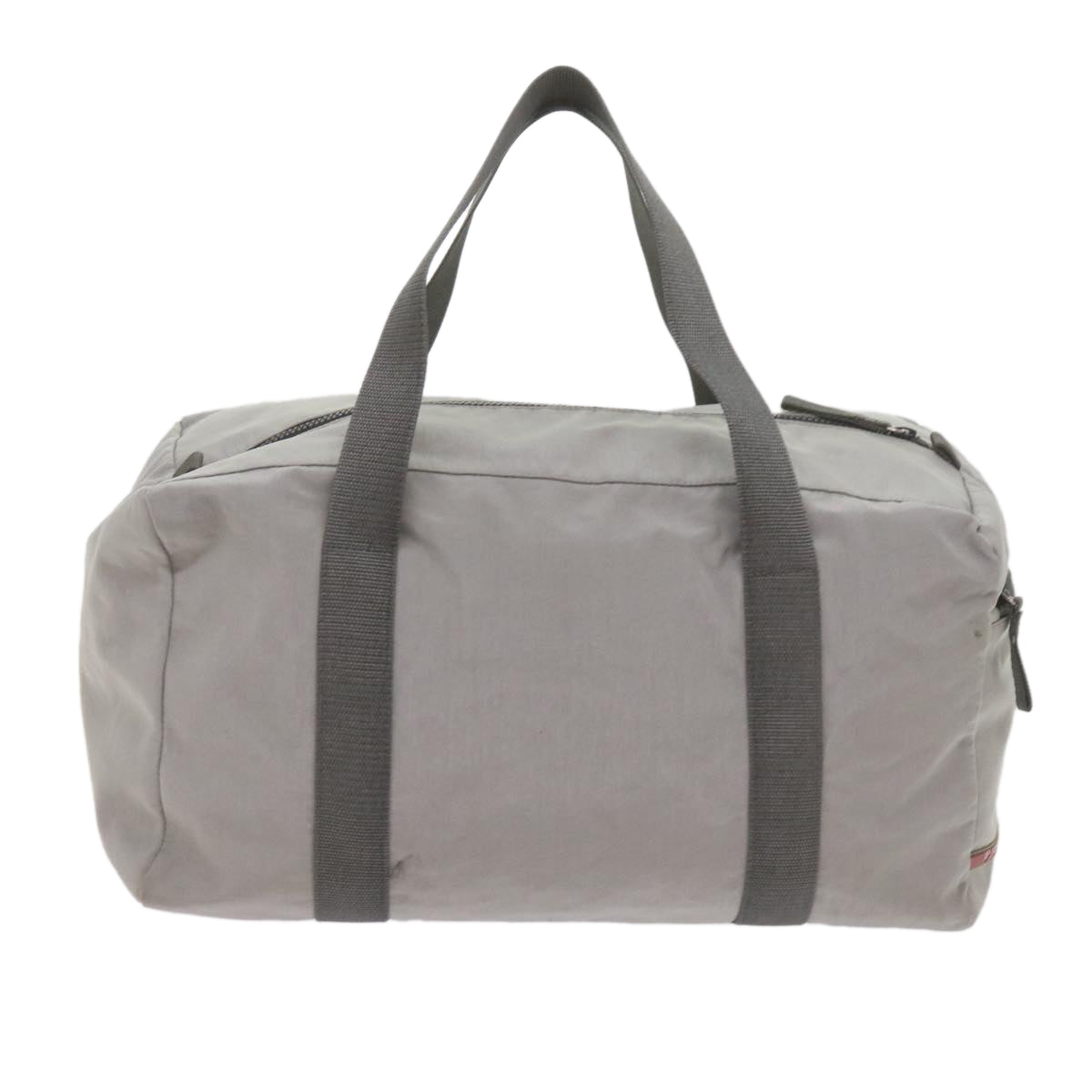 PRADA Sports Boston Bag Canvas Gray Auth bs10270