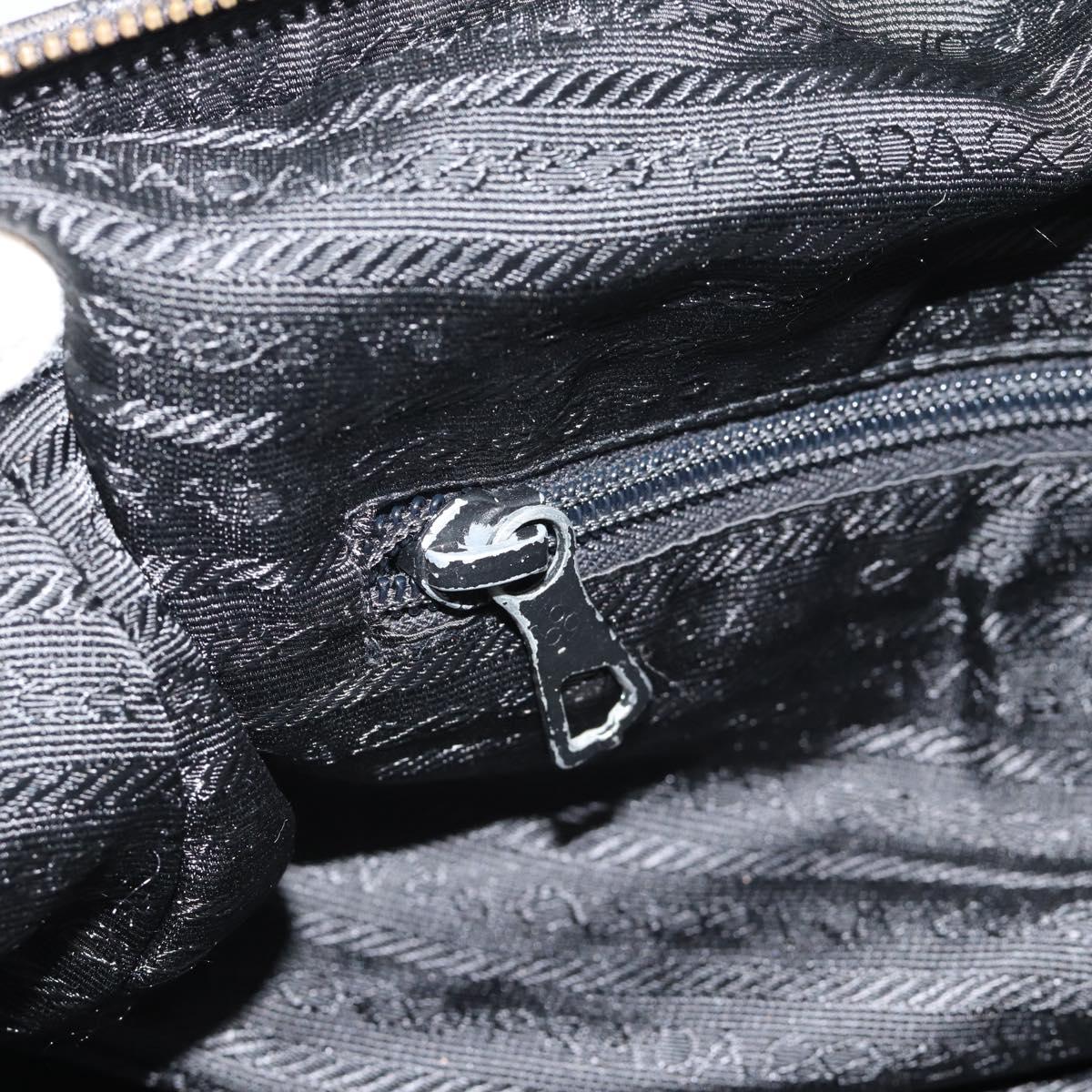 PRADA Chain Boston Bag Nylon Brown Gold Auth bs10311
