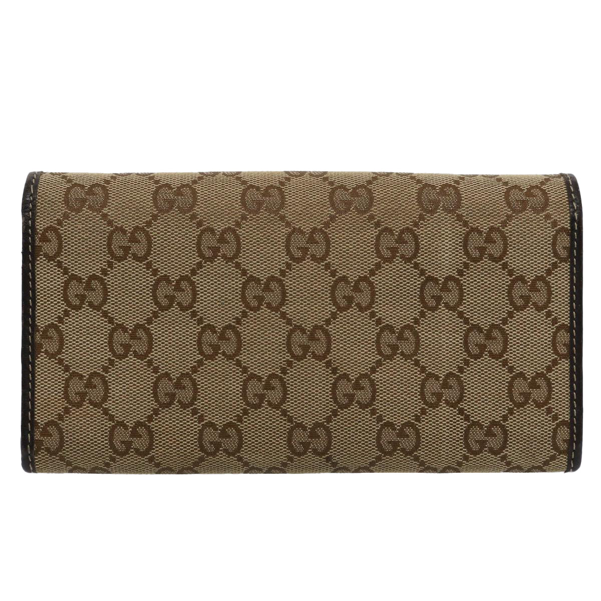 GUCCI GG Canvas Long Wallet Beige 251861 Auth bs10353