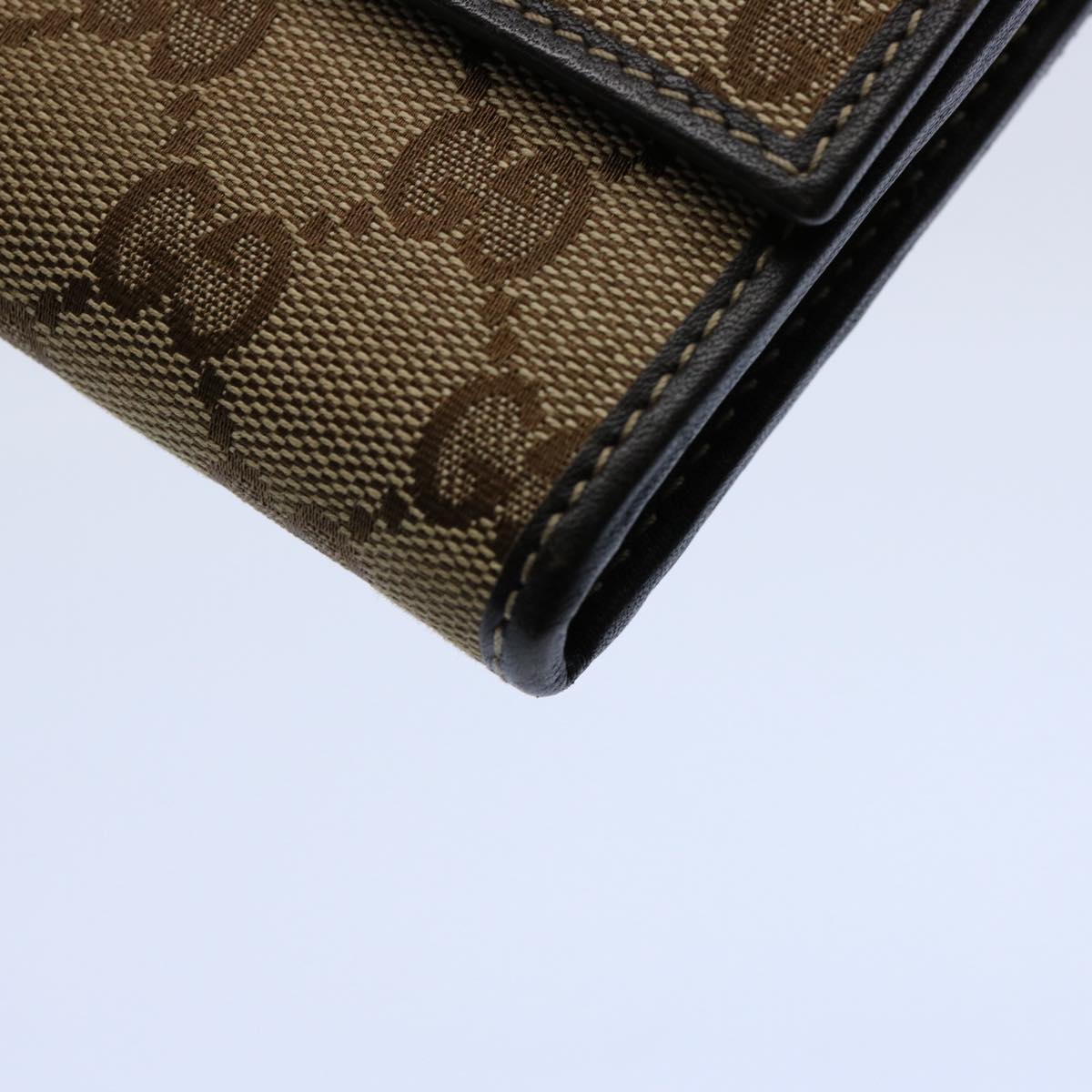 GUCCI GG Canvas Long Wallet Beige 251861 Auth bs10353