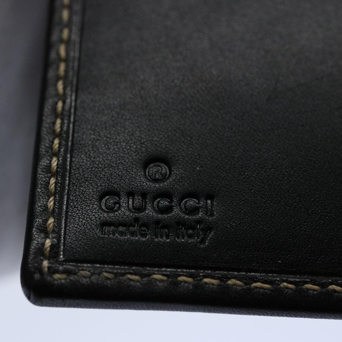 GUCCI Wallet Leather Black 141402 Auth bs10364