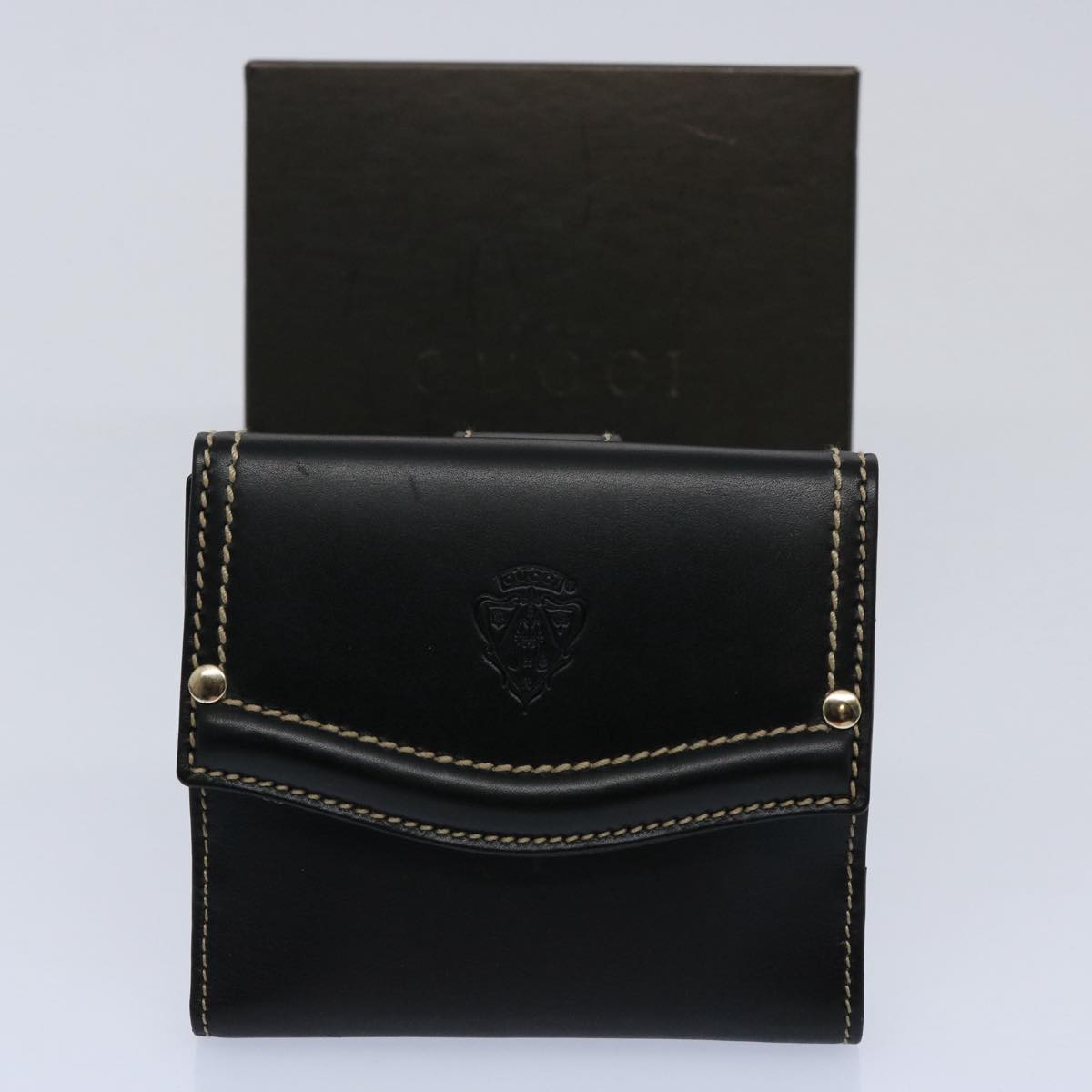 GUCCI Wallet Leather Black 141402 Auth bs10364