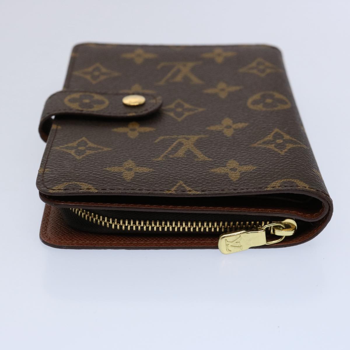 LOUIS VUITTON Monogram Porto Papie Zip Wallet M61207 LV Auth bs10367