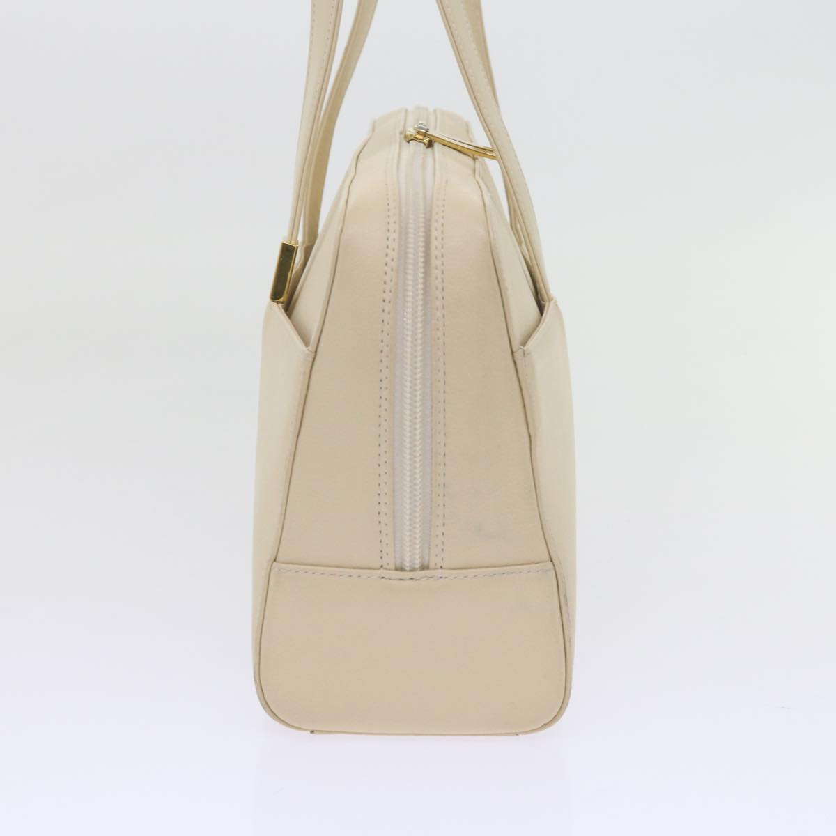 BURBERRY Shoulder Bag Leather Beige Auth bs10396