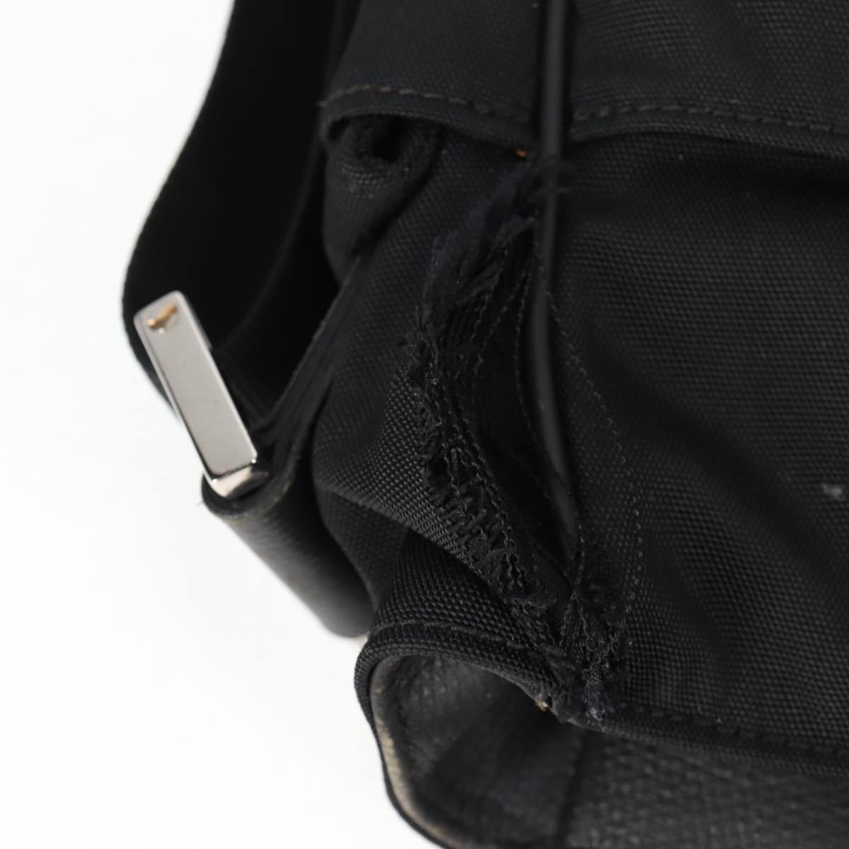 GUCCI Shoulder Bag Nylon Black Auth bs10426