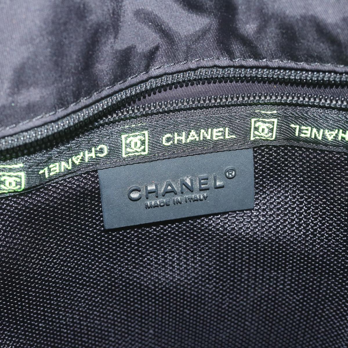 CHANEL Sports Backpack Nylon Black CC Auth bs10441