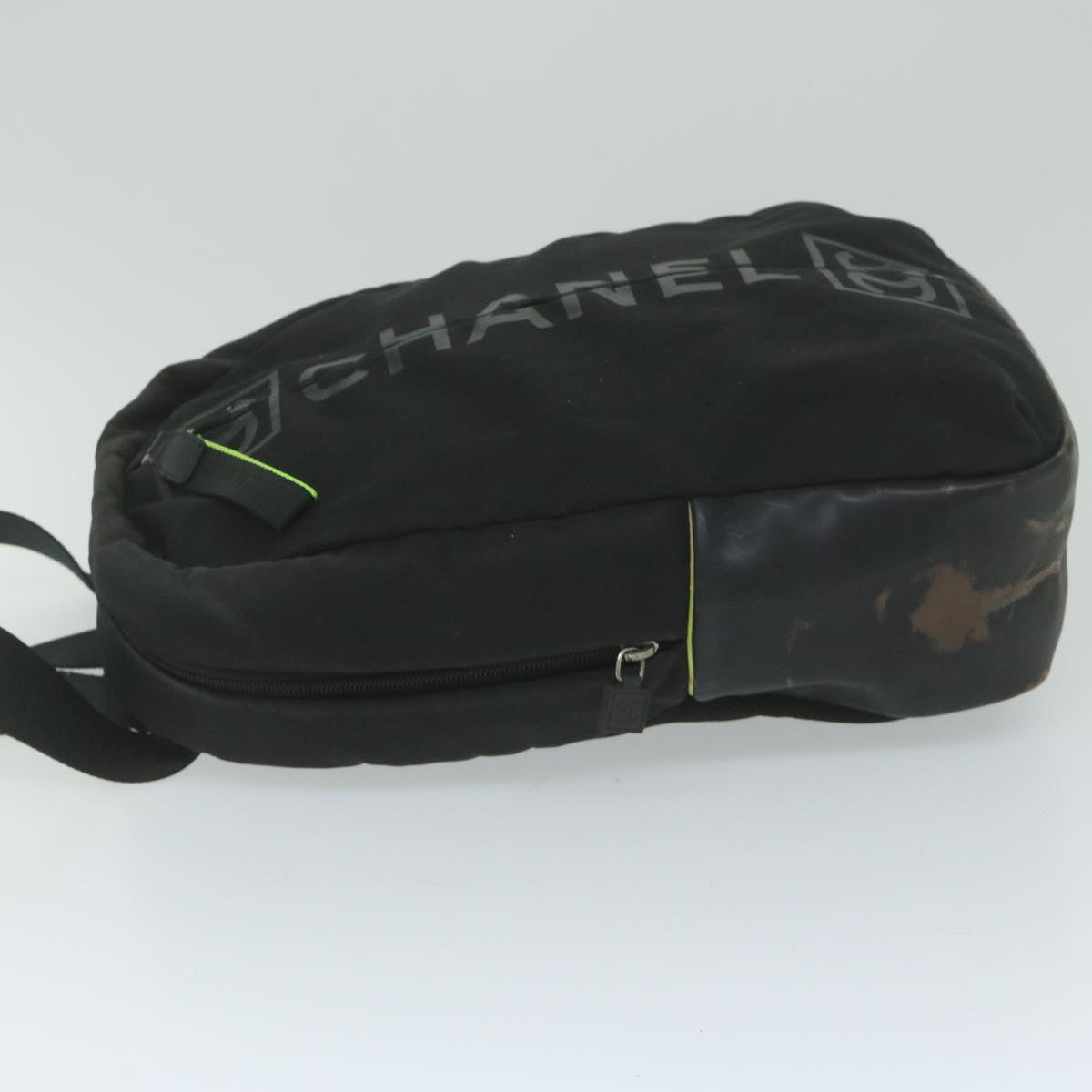 CHANEL Sports Backpack Nylon Black CC Auth bs10441