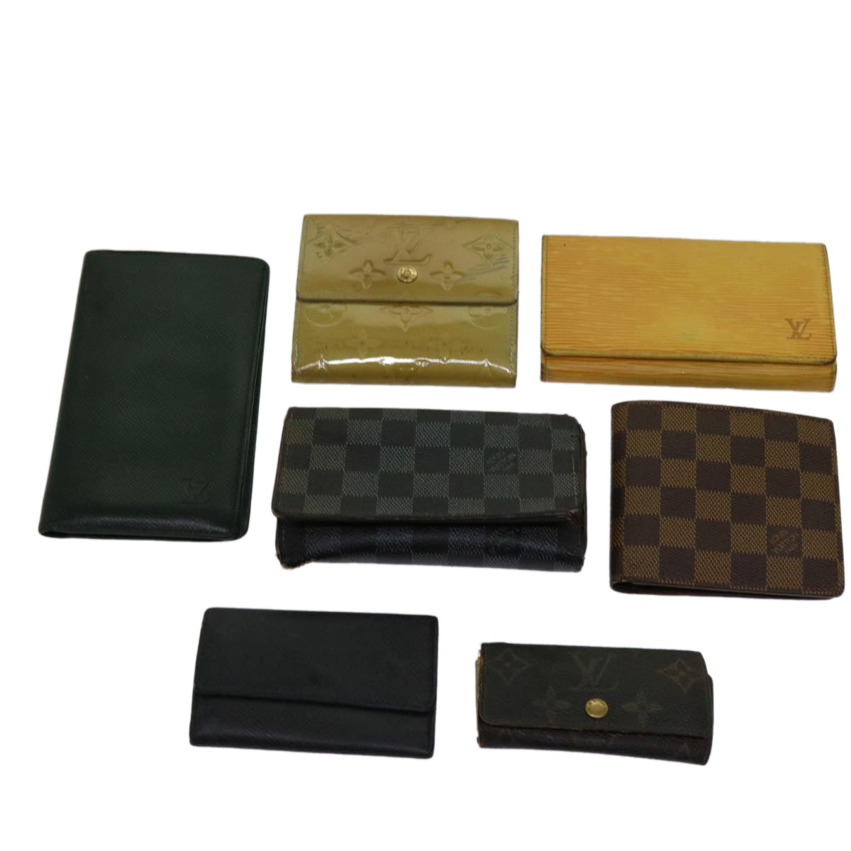 LOUIS VUITTON Damier Ebene Epi Taiga Key Case Wallet 7Set LV Auth bs10455