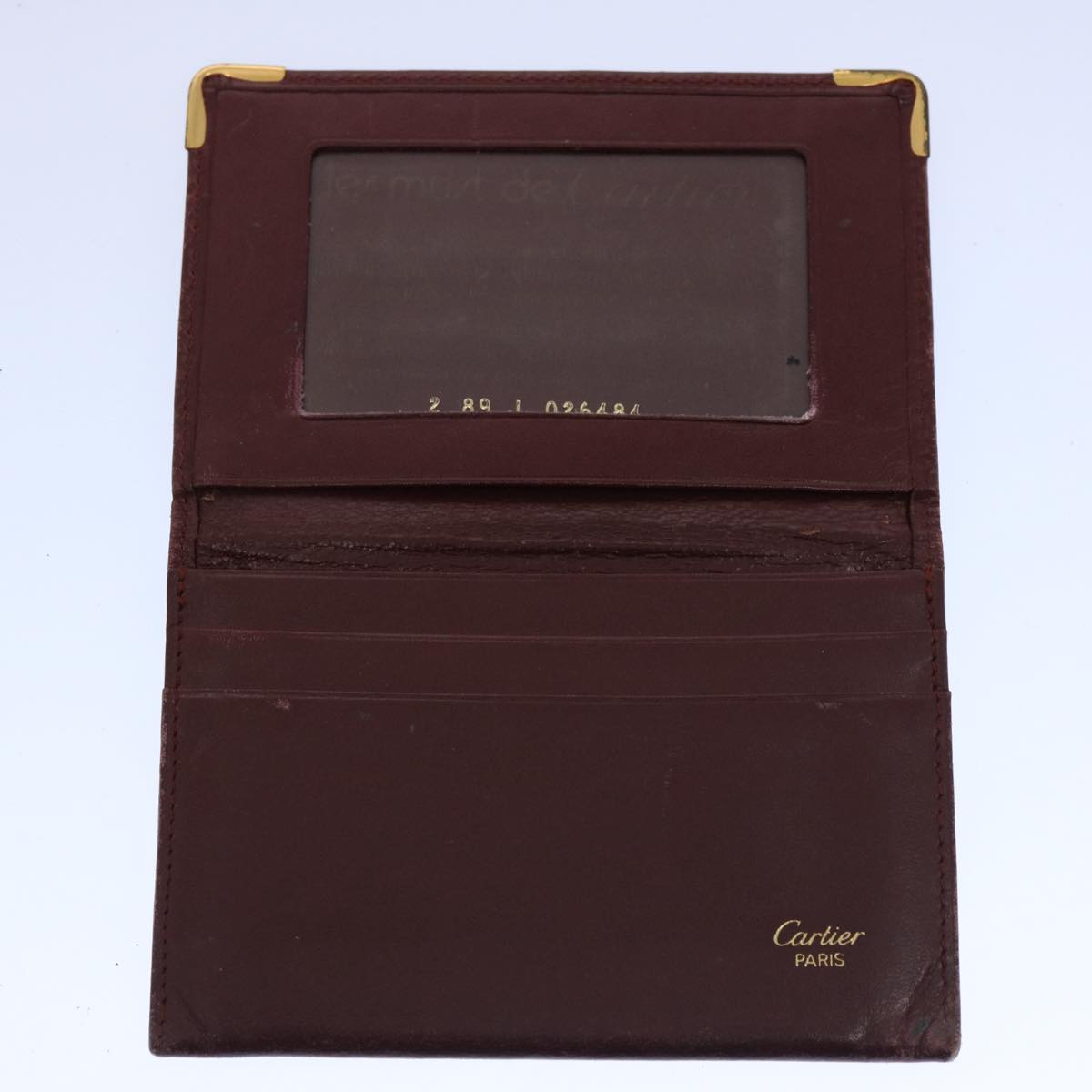 CARTIER Wallet Leather 5Set Wine Red Auth bs10456