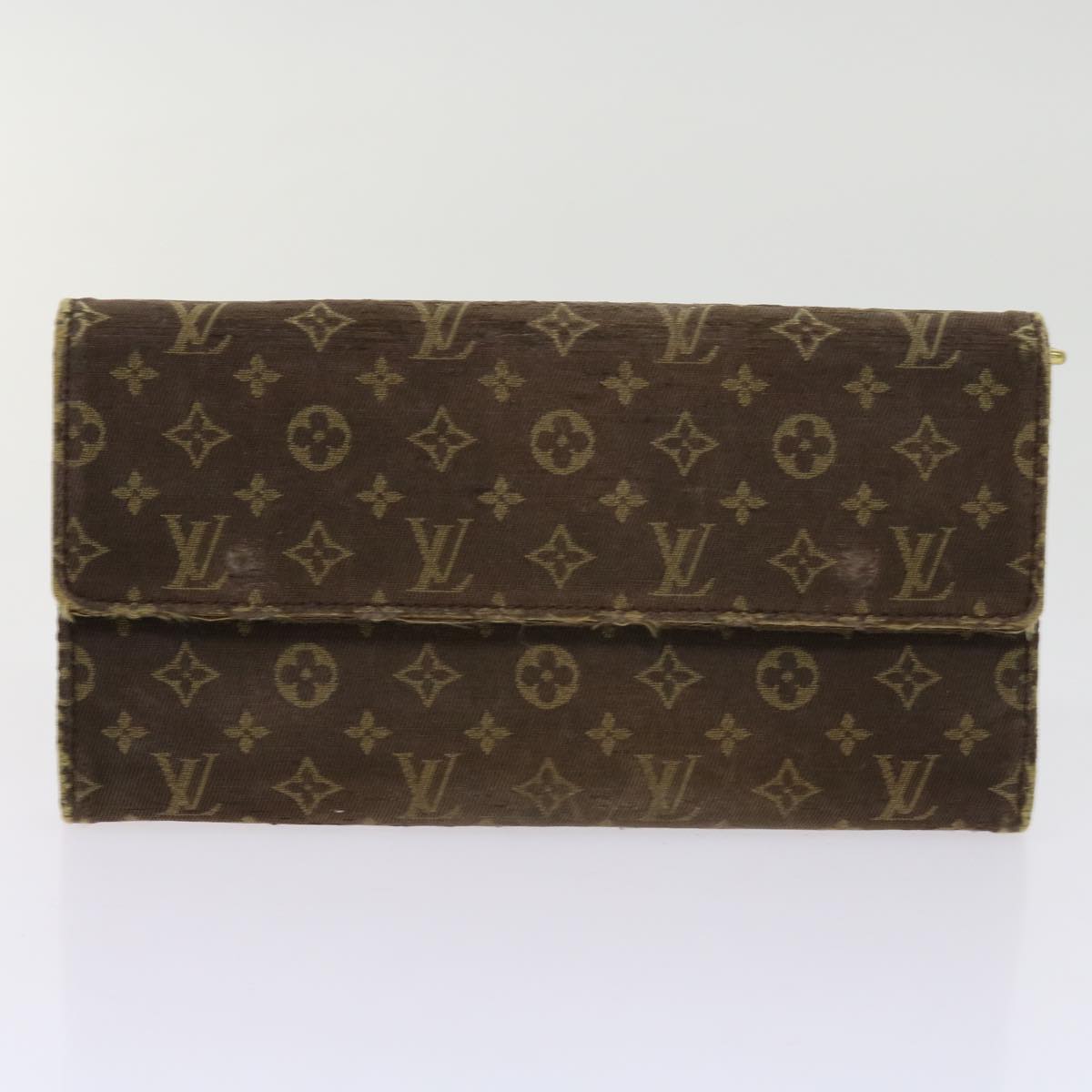 LOUIS VUITTON Monogram Vernis Mini Rin Taiga Wallet 4Set Brown LV Auth bs10465