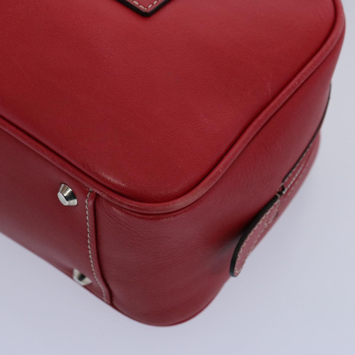 BURBERRY Shoulder Bag Leather Red Auth bs10476