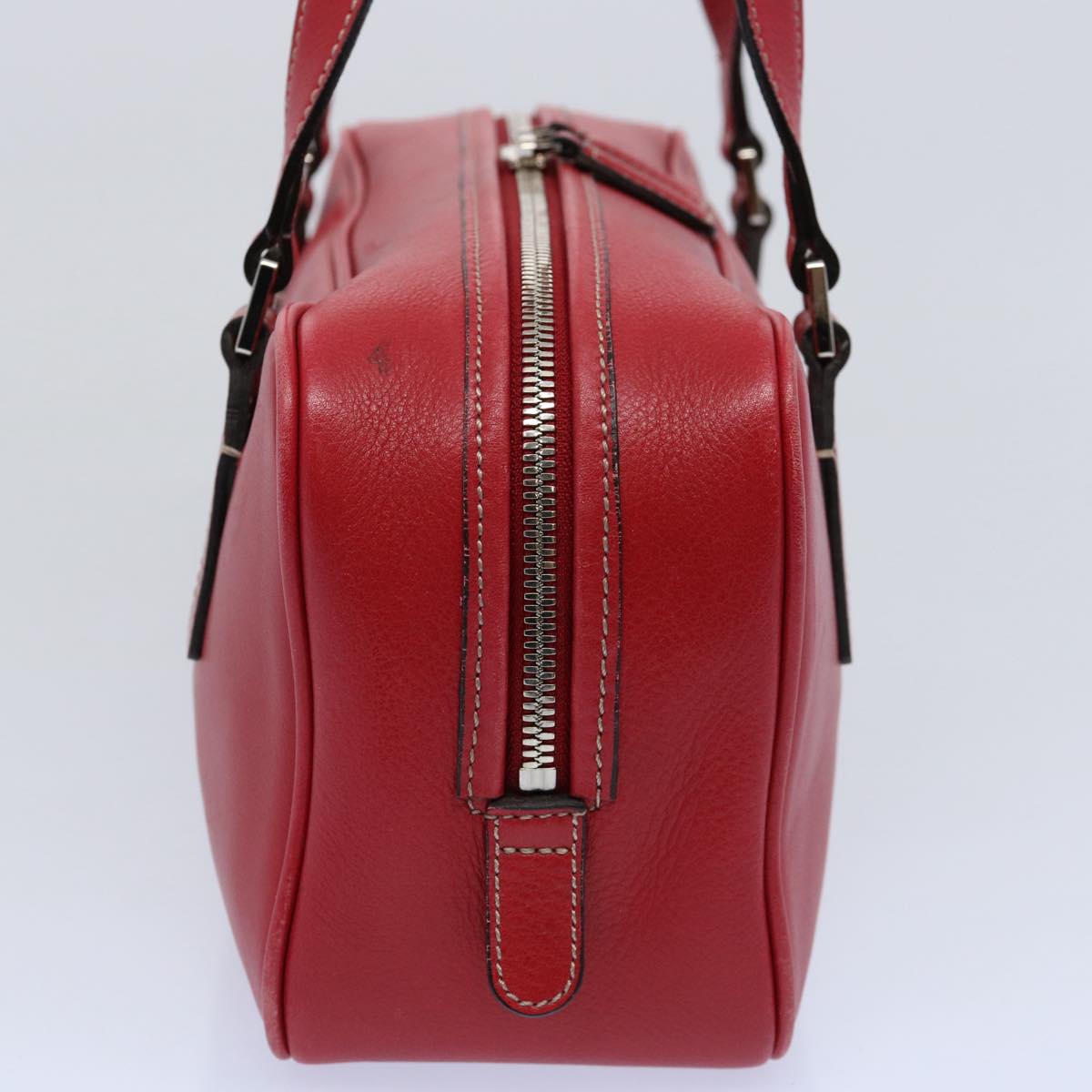 BURBERRY Shoulder Bag Leather Red Auth bs10476