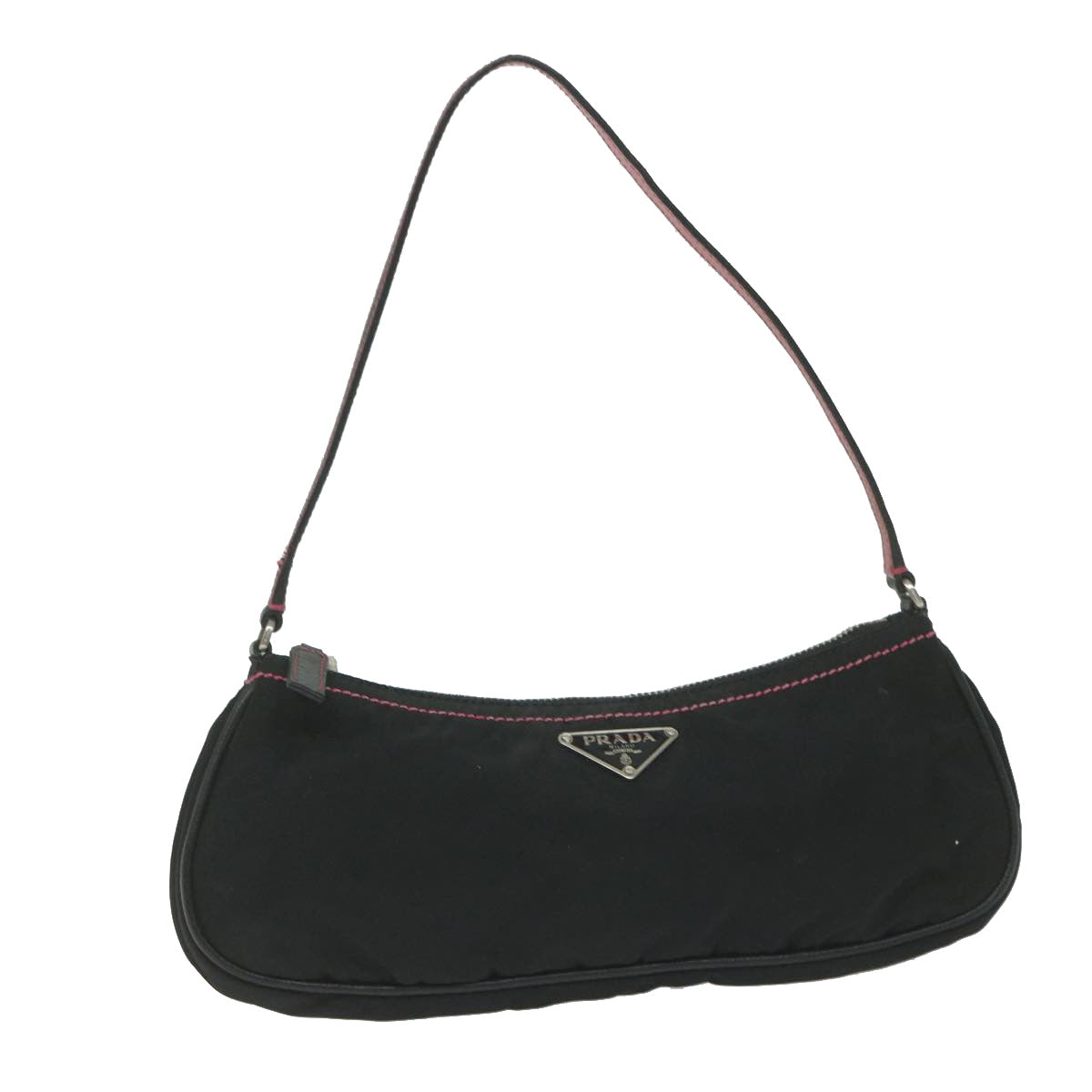 PRADA Accessory Pouch Nylon Black Auth bs10484