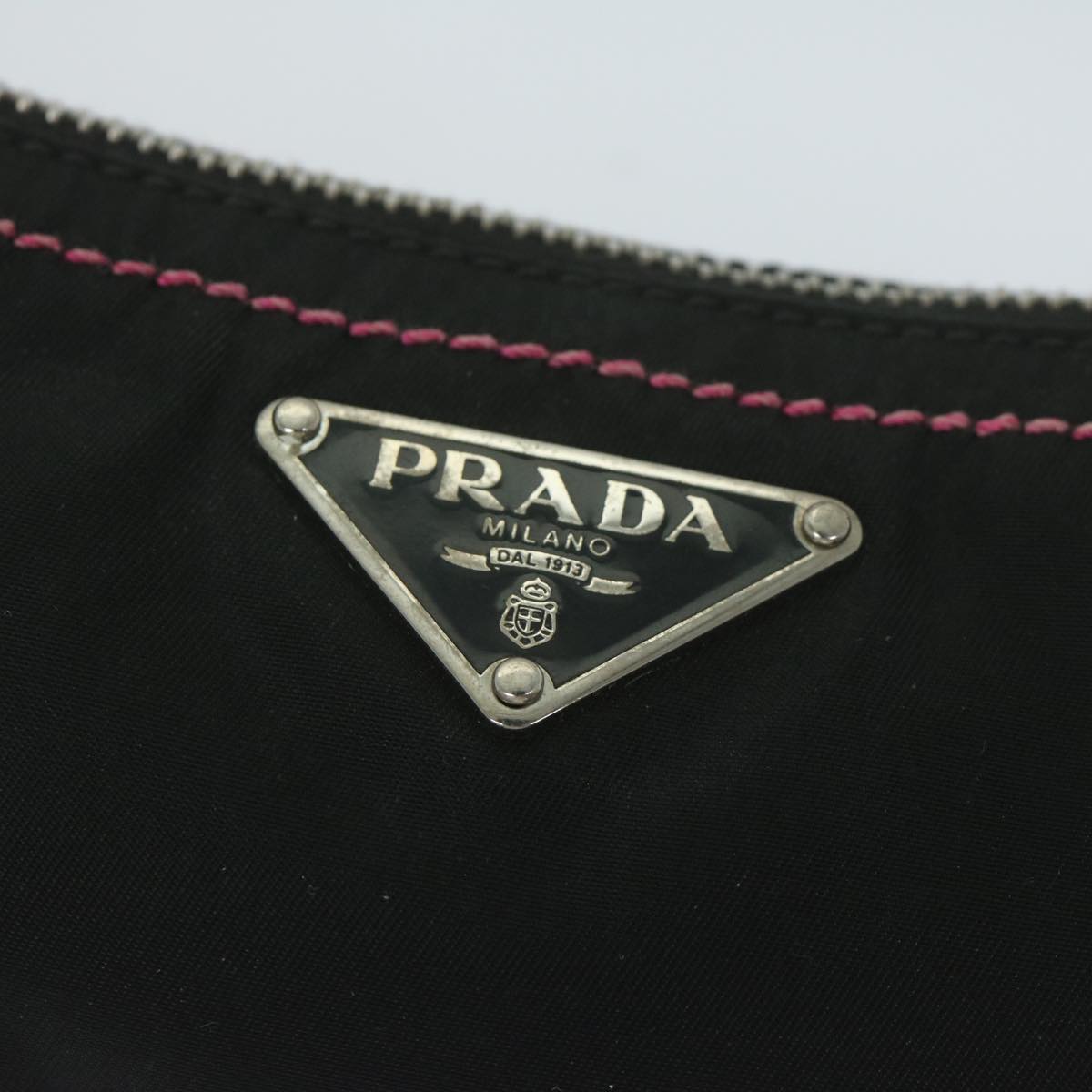 PRADA Accessory Pouch Nylon Black Auth bs10484