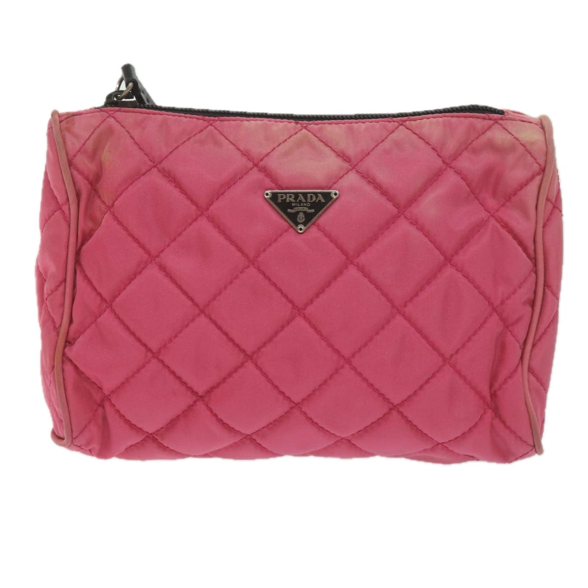 PRADA Pouch Nylon Pink Auth bs10549