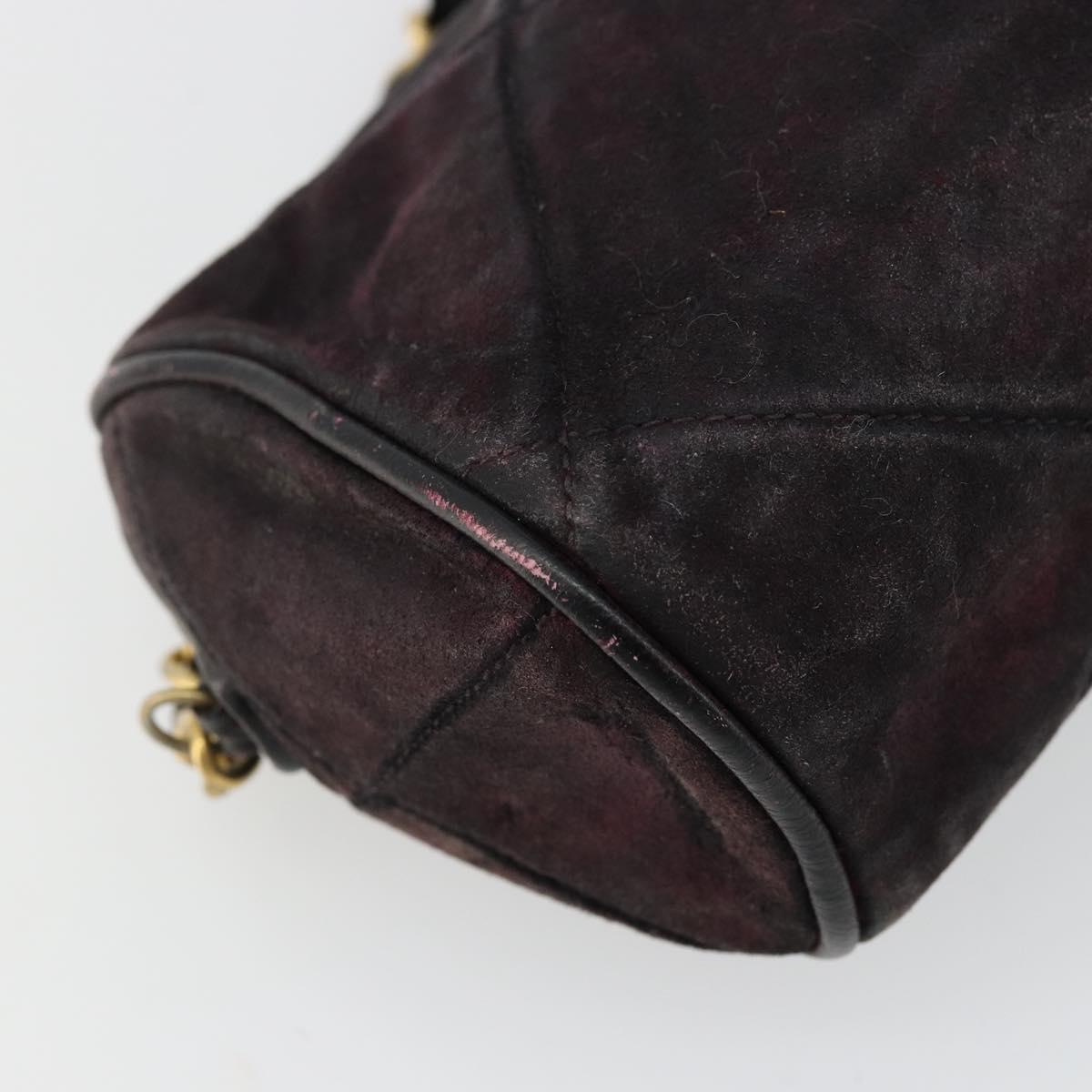 CHANEL Chain Shoulder Bag Suede Purple CC Auth bs10550