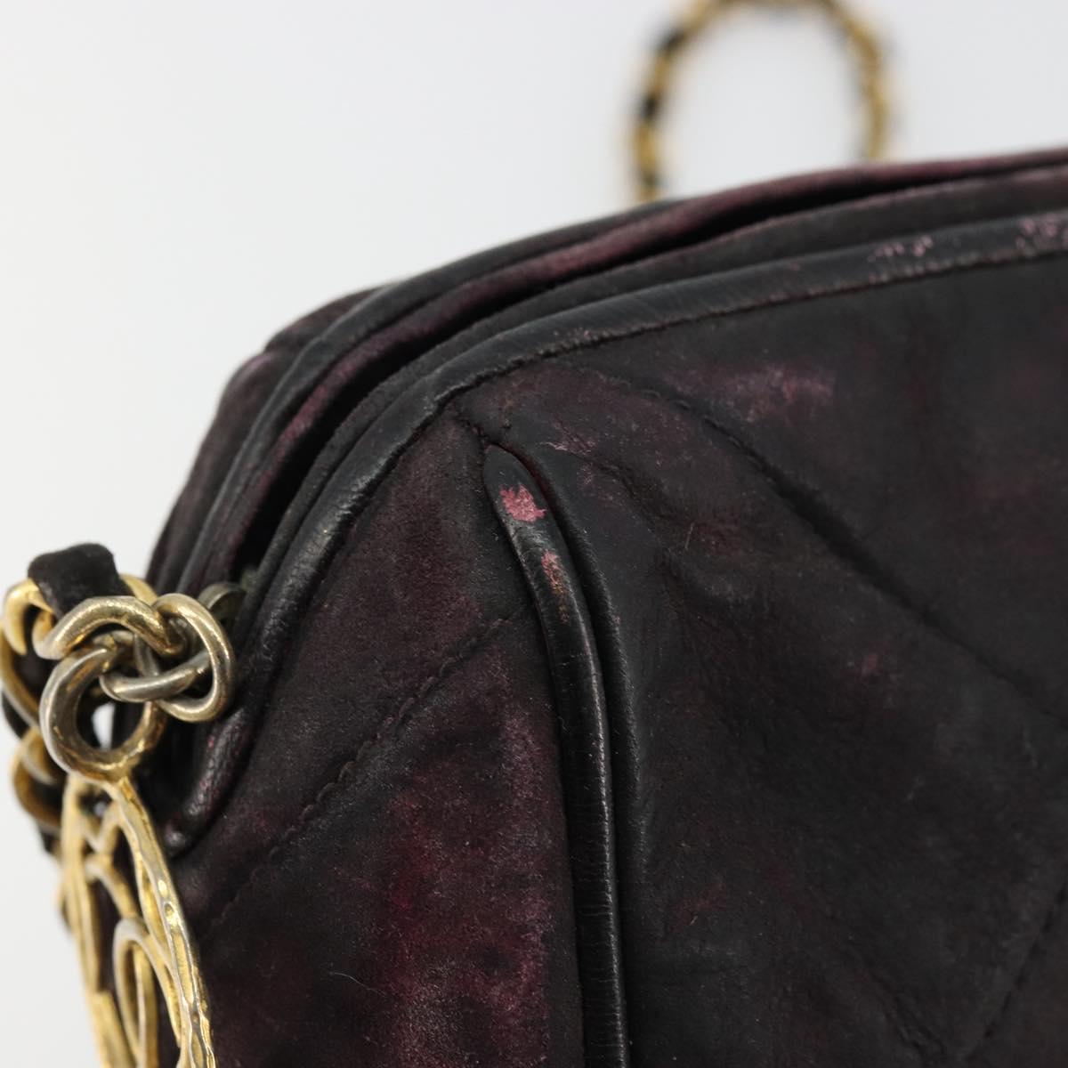 CHANEL Chain Shoulder Bag Suede Purple CC Auth bs10550