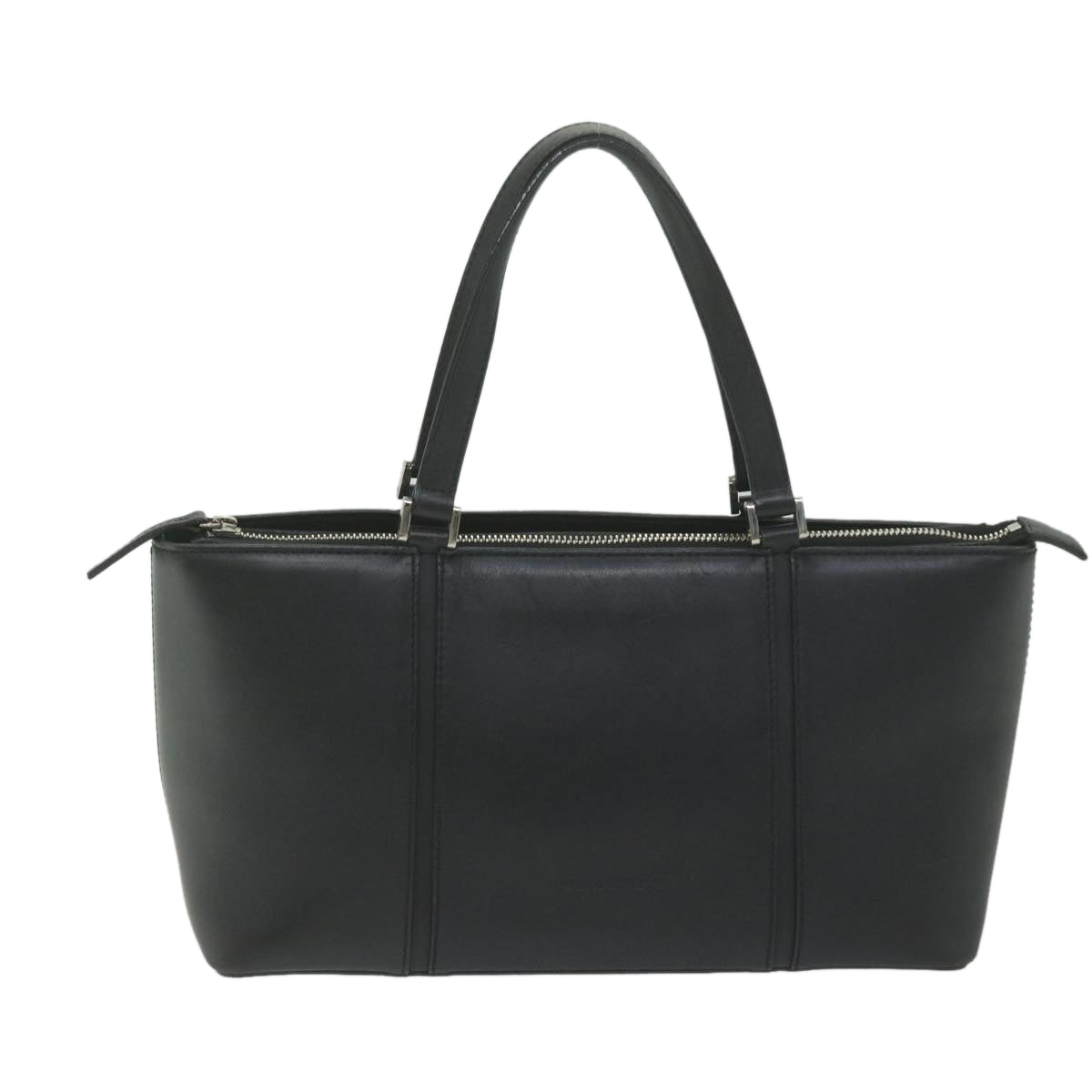 BURBERRY Hand Bag Leather Black Auth bs10561