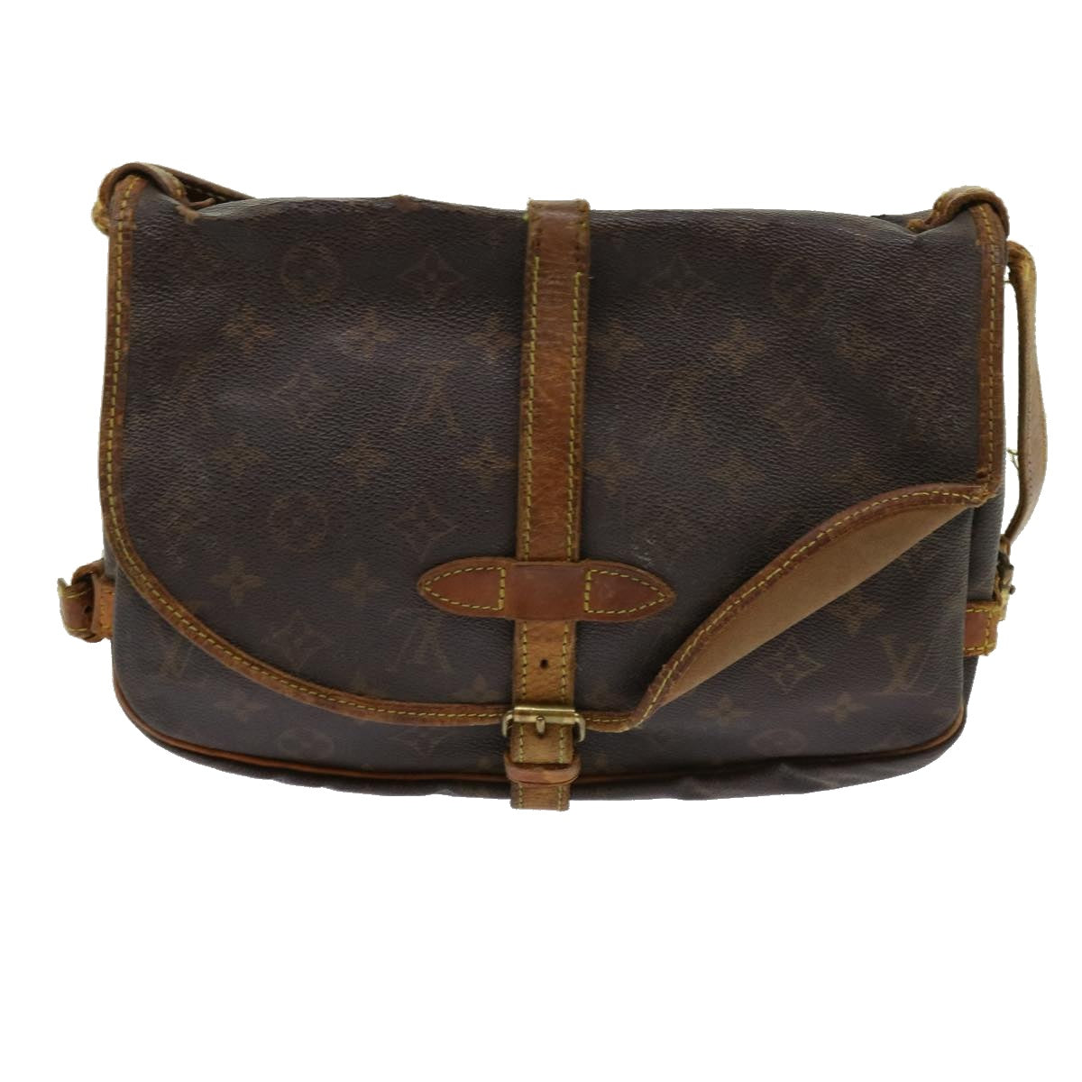 LOUIS VUITTON Monogram Saumur 30 Shoulder Bag M42256 LV Auth bs10582