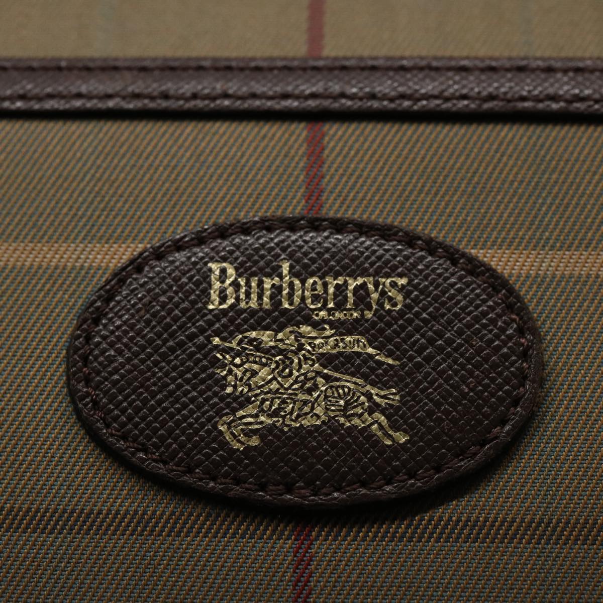 Burberrys Nova Check Clutch Bag Nylon Canvas Brown Auth bs10634