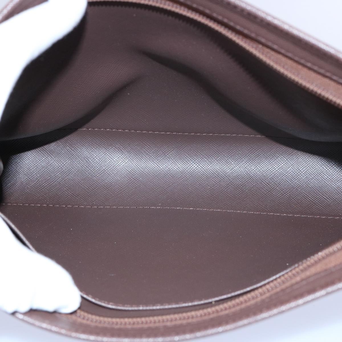 Burberrys Nova Check Clutch Bag Nylon Canvas Brown Auth bs10634