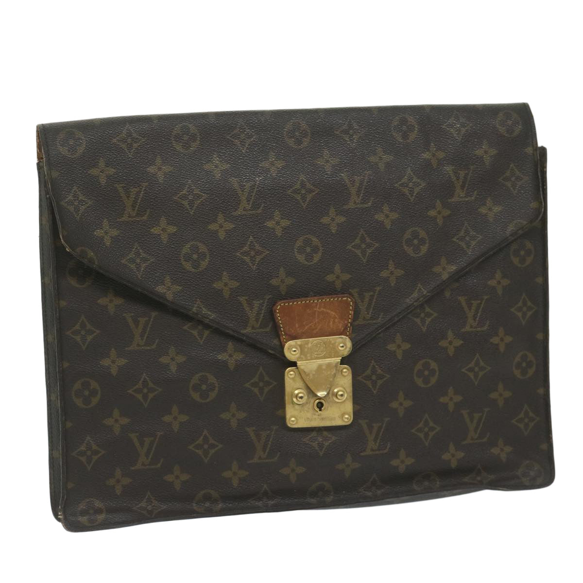 LOUIS VUITTON Monogram Porte Documents Senatur Briefcase M53335 LV Auth bs10640