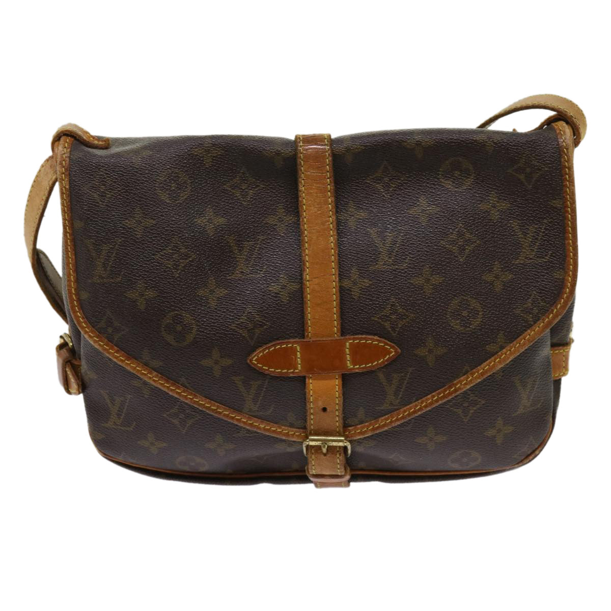 LOUIS VUITTON Monogram Saumur 30 Shoulder Bag M42256 LV Auth bs10650