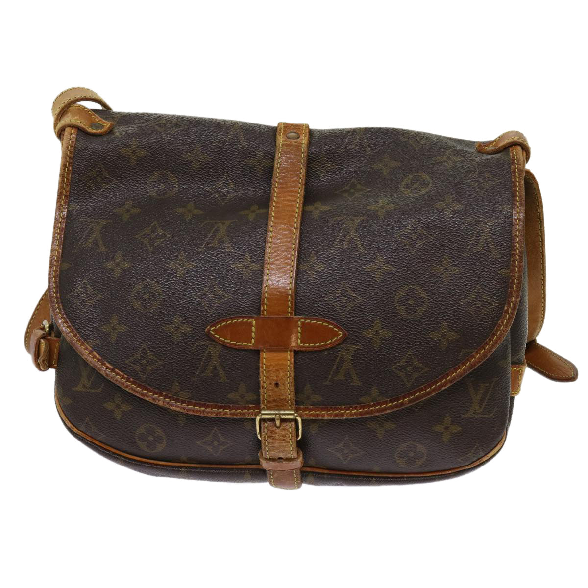 LOUIS VUITTON Monogram Saumur 30 Shoulder Bag M42256 LV Auth bs10650