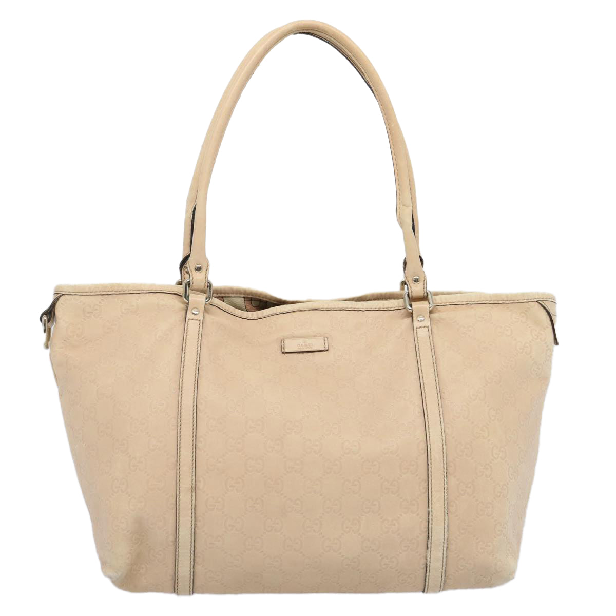 GUCCI GG Canvas Guccissima Tote Bag Beige 197953 Auth bs10664