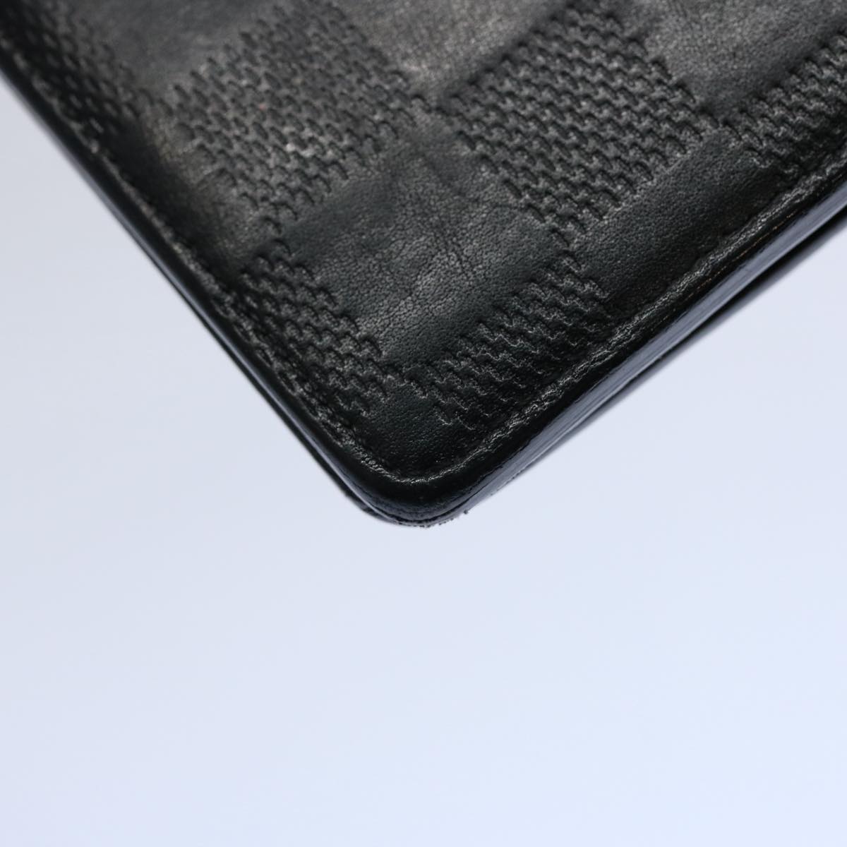 LOUIS VUITTON Damier Anfini Portefeuille Brazza Wallet Black N63010 Auth bs10718