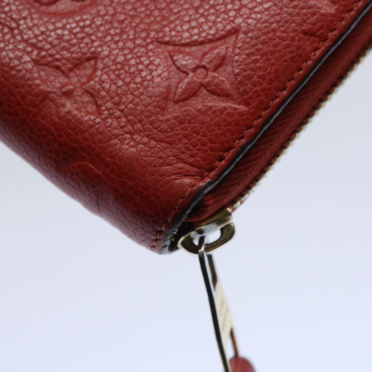 LOUIS VUITTON Monogram Empreinte Zippy Wallet Red M63691 LV Auth bs10719