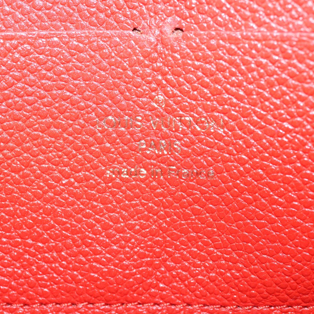 LOUIS VUITTON Monogram Empreinte Zippy Wallet Red M63691 LV Auth bs10719