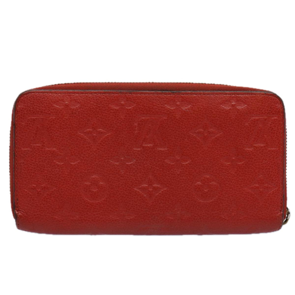 LOUIS VUITTON Monogram Empreinte Zippy Wallet Red M63691 LV Auth bs10719