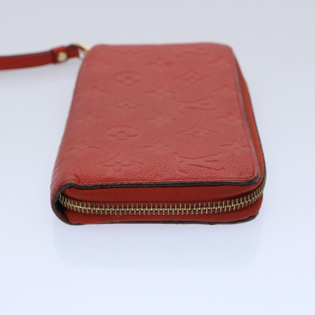 LOUIS VUITTON Monogram Empreinte Zippy Wallet Red M63691 LV Auth bs10719