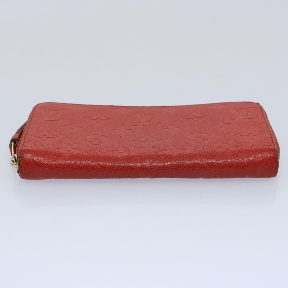 LOUIS VUITTON Monogram Empreinte Zippy Wallet Red M63691 LV Auth bs10719