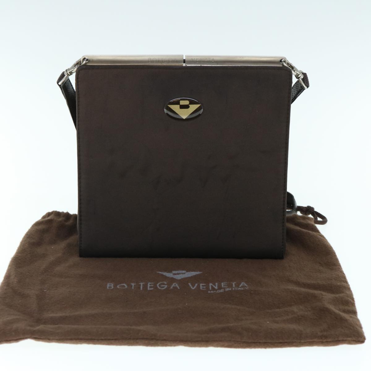 BOTTEGAVENETA Shoulder Bag Nylon Brown Auth bs10720